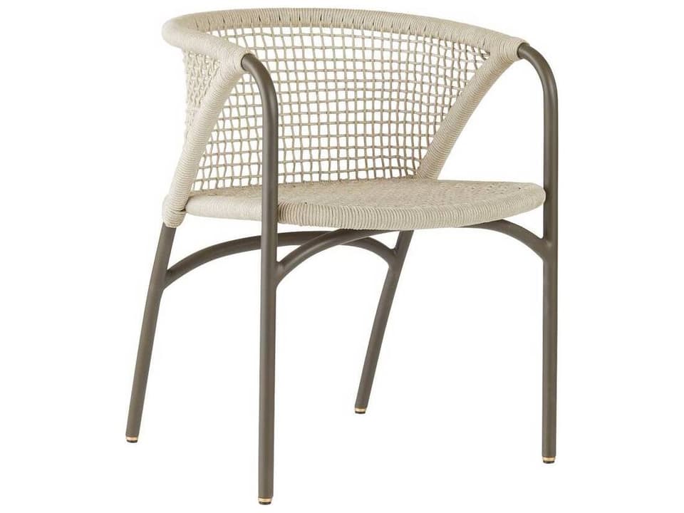 Enzo Buff Synthetic Rope Dining Chair in Blackened Bronze