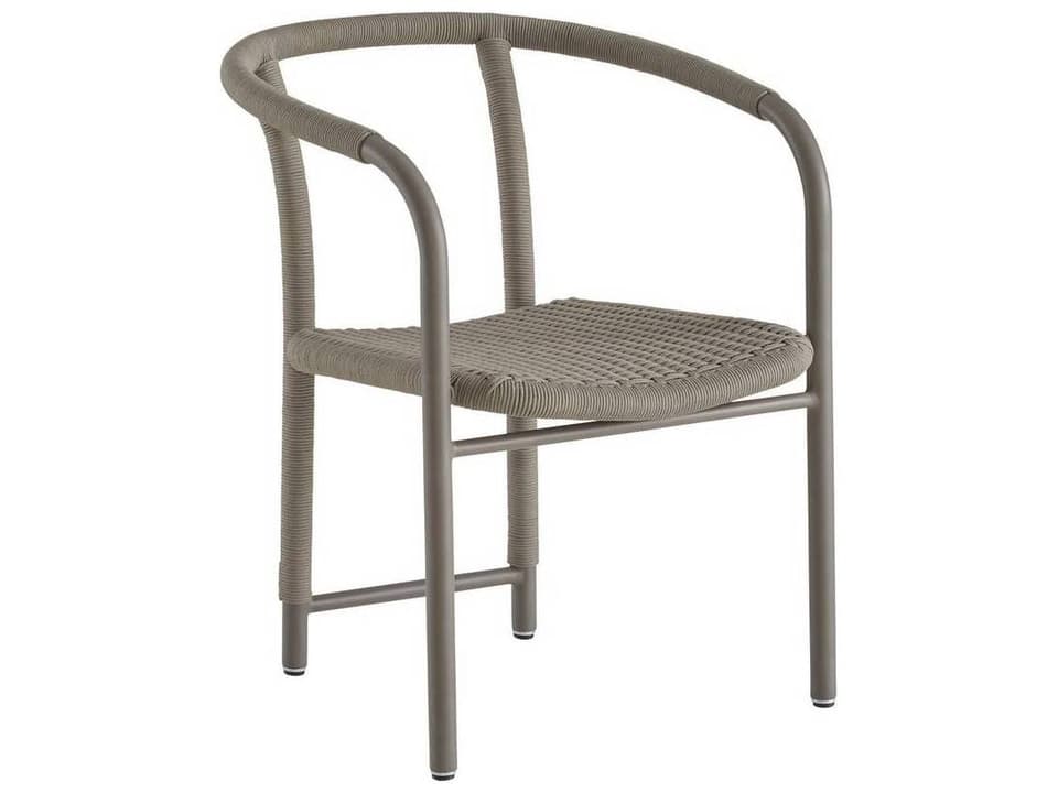 Feller Aluminum Rope Dining Chair in Fossil Gray