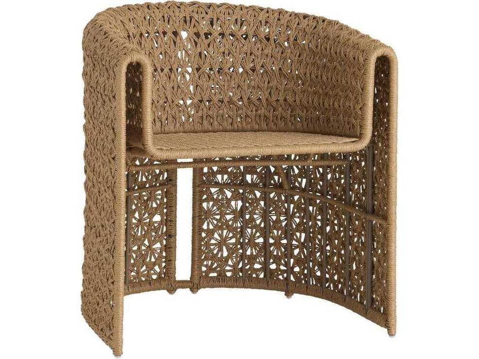 Arteriors Iggy Outdoor Chair in Tan Crisscross Rattan