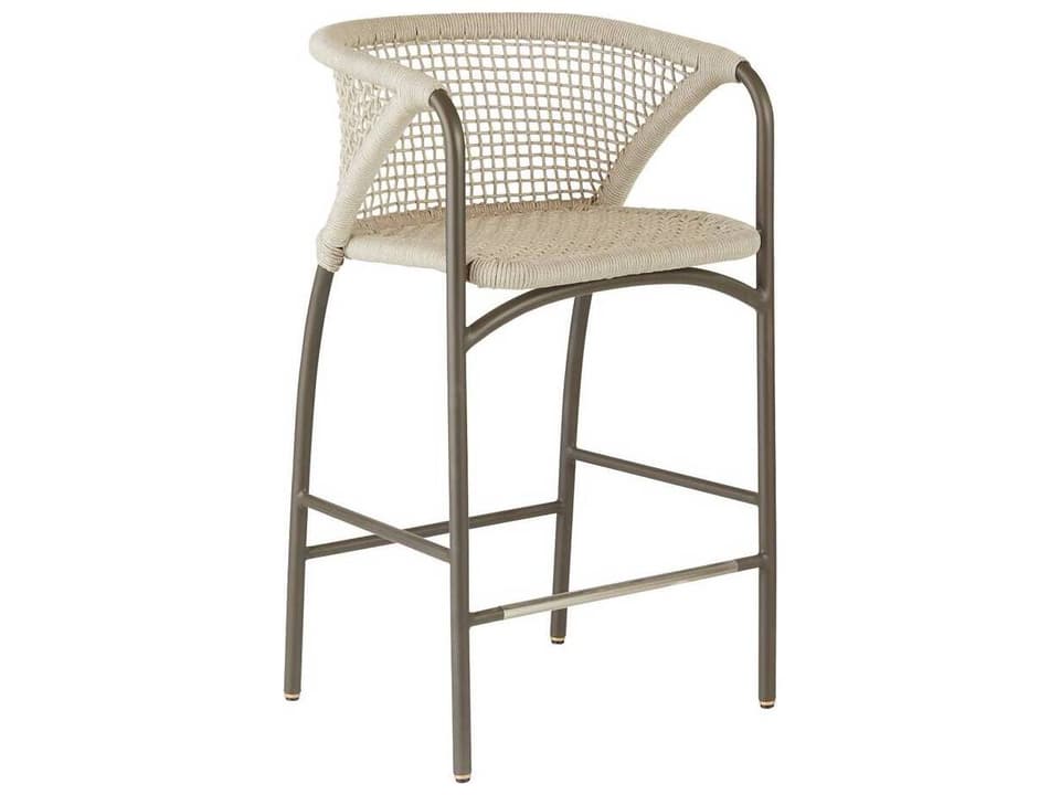 Enzo Counter Stool with Buff Synthetic Rope in Blackened Bronze