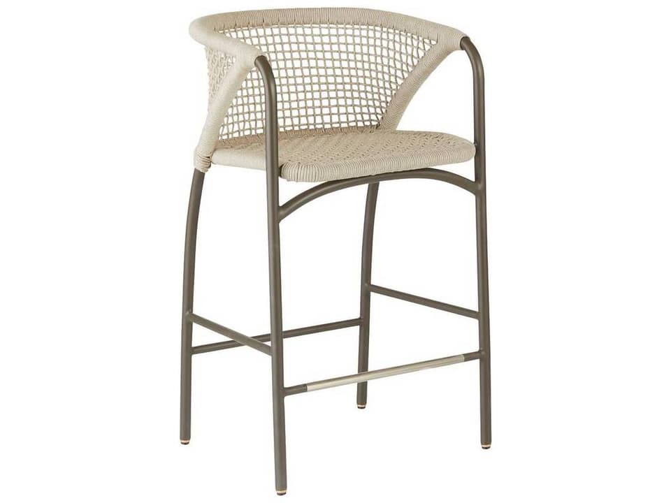Enzo Bar Stool with Buff Rope and Blackened Bronze Aluminum Frame