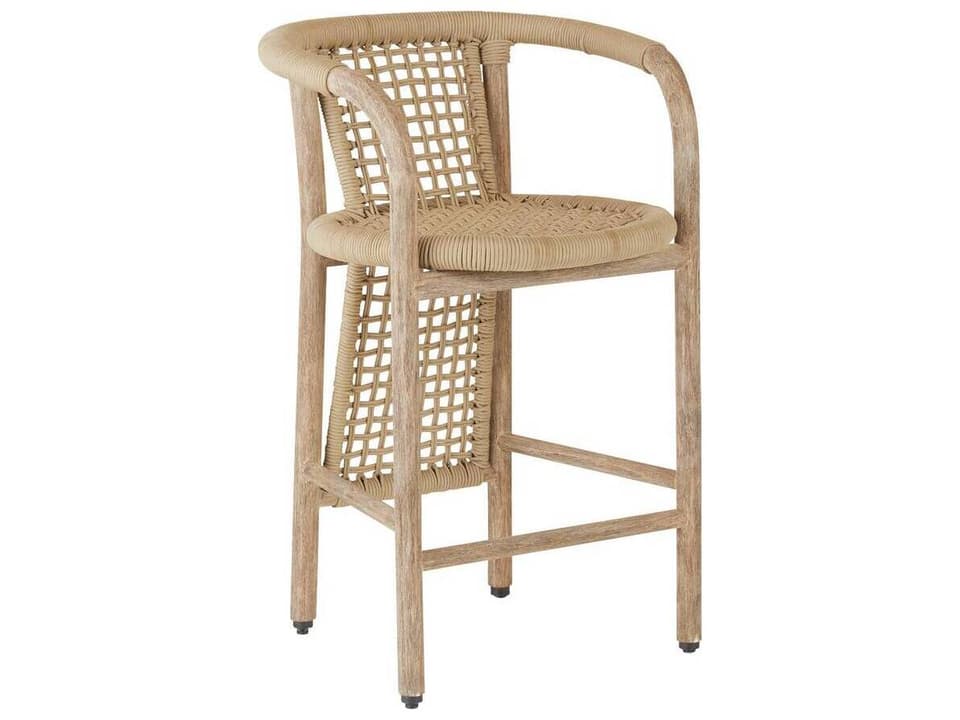 Chapman Teak and Willow Rope Counter Stool