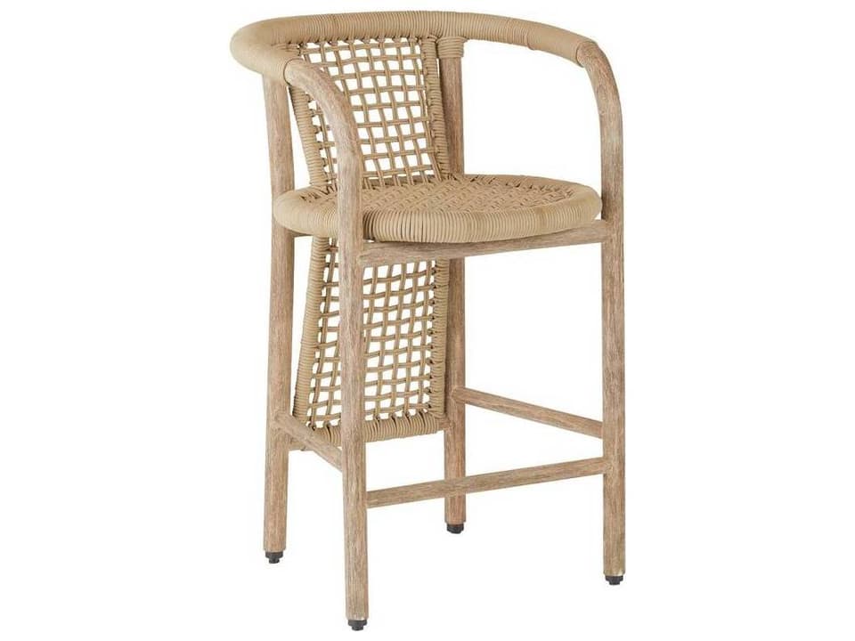 Chapman Willow Teak Wood Bar Stool with Synthetic Rope