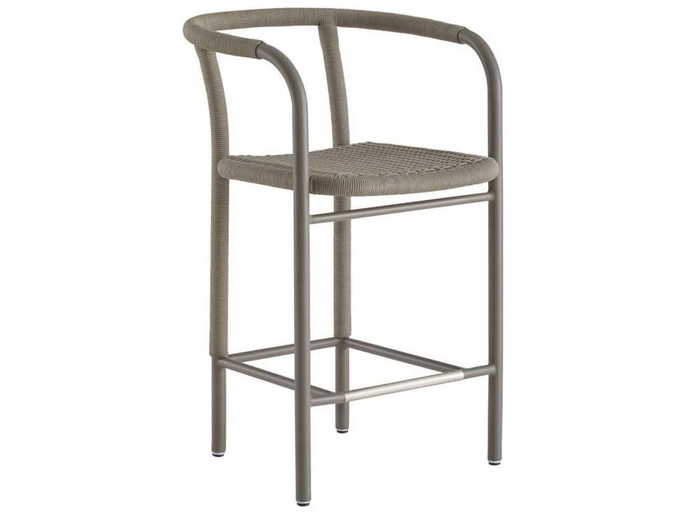 Feller Aluminum Rope Counter Stool in Fossil Gray