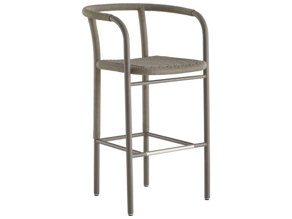 Feller Outdoor Aluminum Rope Bar Stool in Fossil Gray