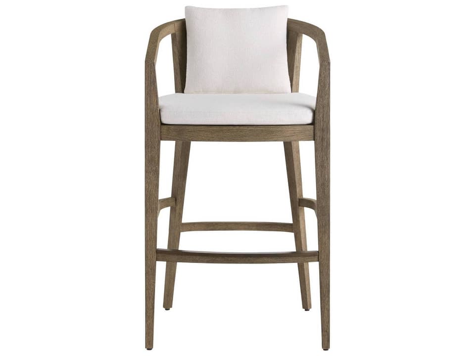 White Brown Teak Cushion Bar Stool