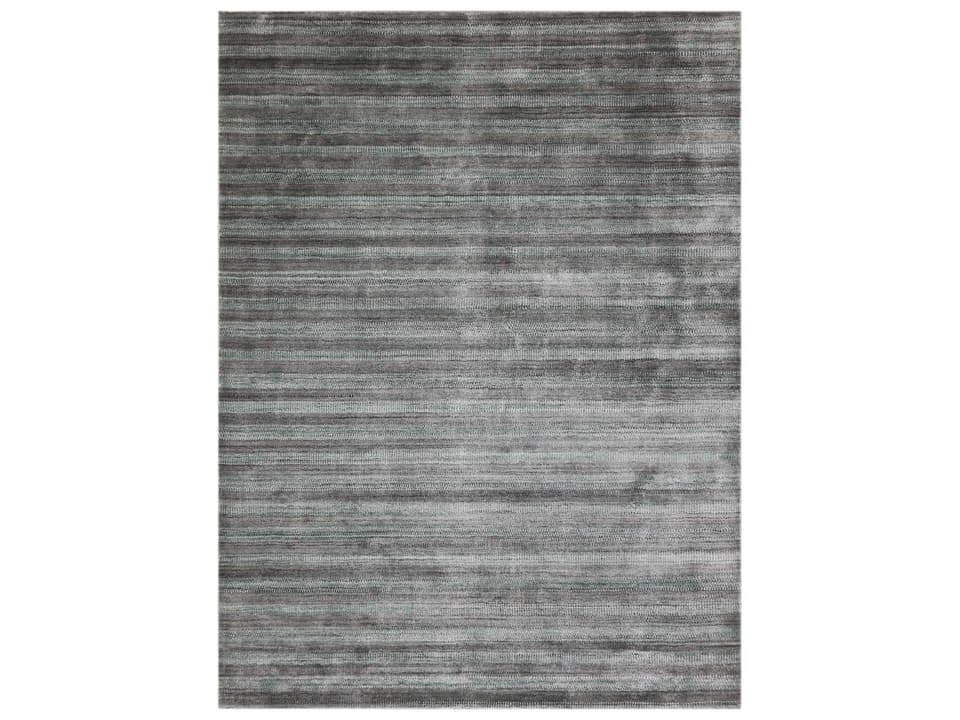 Raffia Hand-Woven Wool Blend Area Rug Silver Gray
