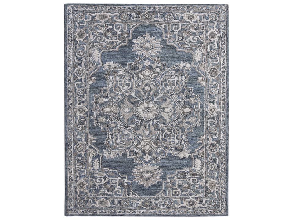 Vestige Hand-Tufted Wool and Art Silk Area Rug in Denim Gray