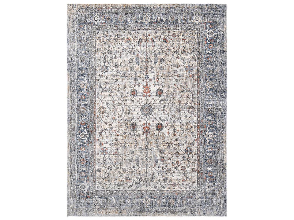 Vermont Power-Loomed Rectangular Area Rug Ivory Gray