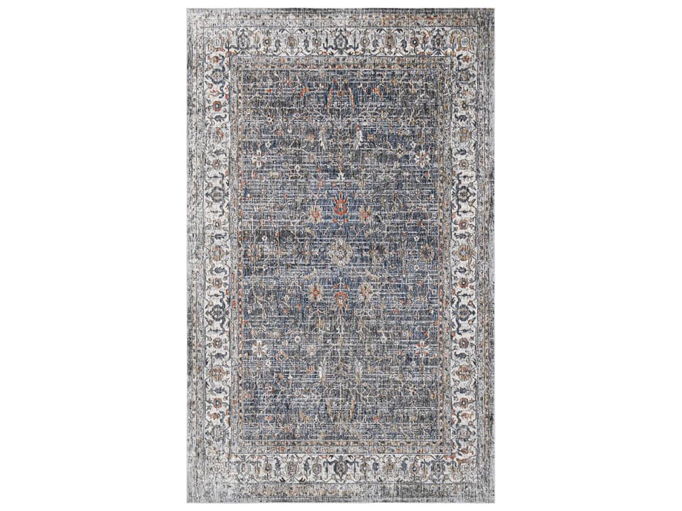 Vermont Collection Power-Loomed Polyester Area Rug in Charcoal