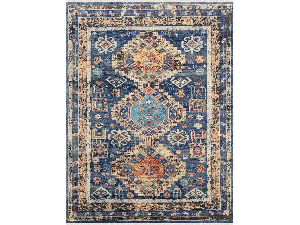 Willow Mohave Hand-Knotted Wool Area Rug in Navy