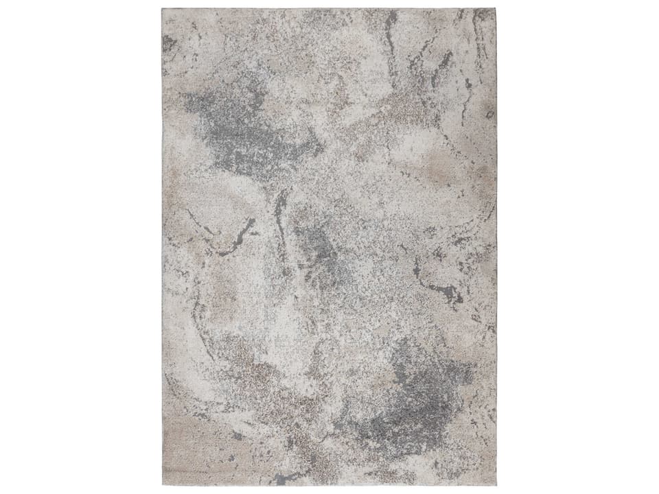 Yasmin Collection Power-Loomed Polyester Area Rug in Cream