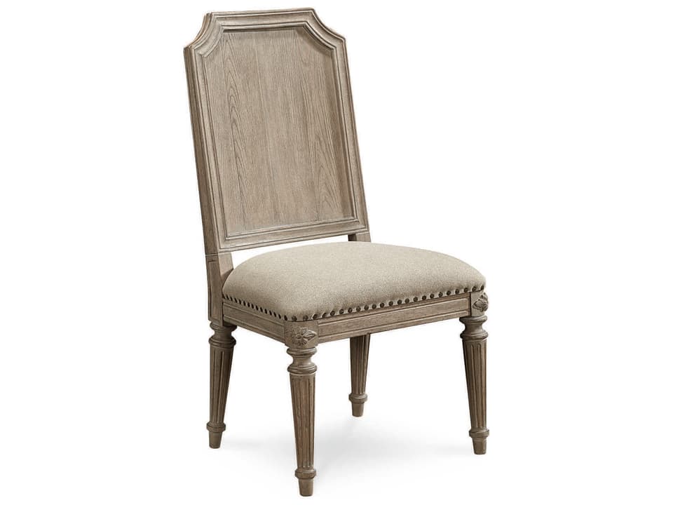 A.R.T. Furniture Arch Salvage Mills Parrawood Brown Upholstered Side Dining Chair Set of 2