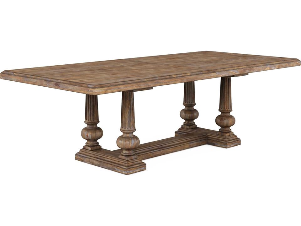 Architrave Rectangular Trestle Dining Table in Almond