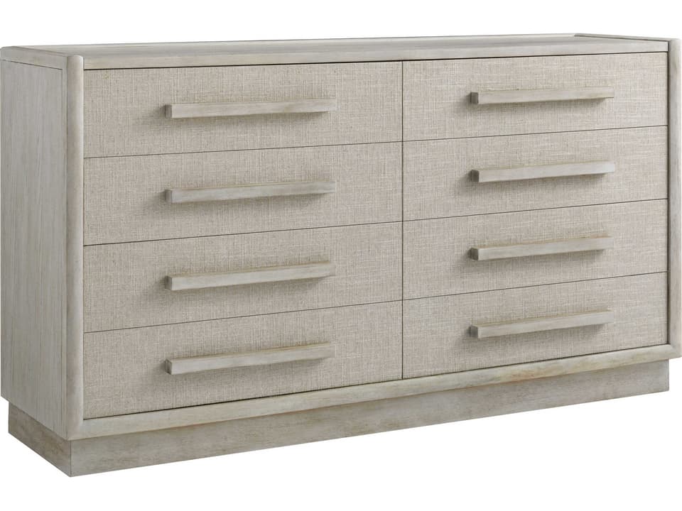 Cotiere 8-Drawer Dresser with Linen Fabric Fronts in Warm Neutral