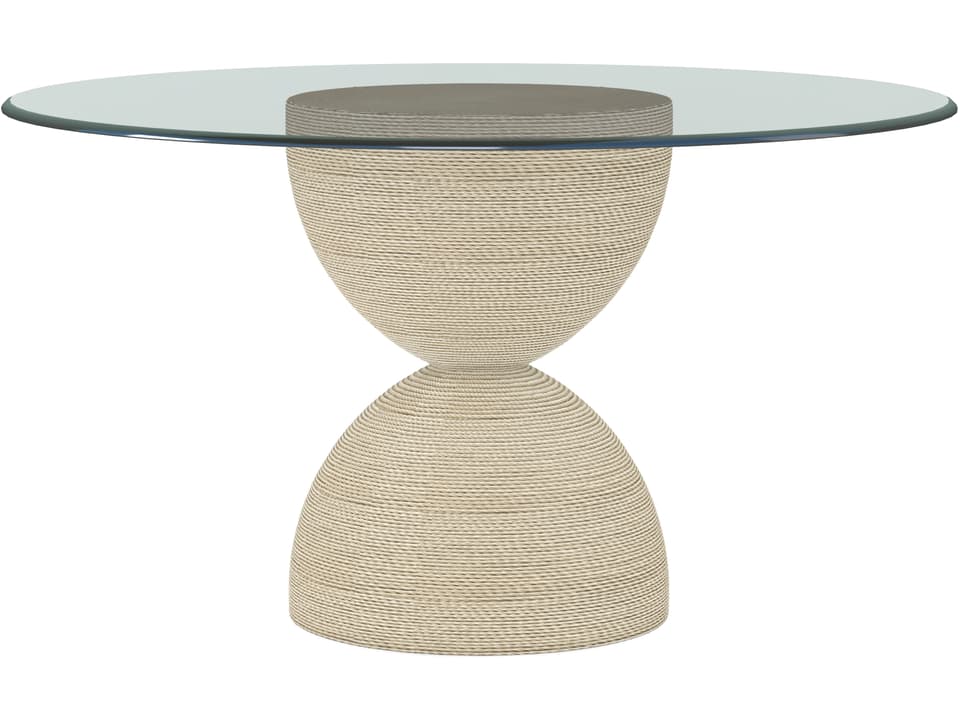 Cotiere 48-Inch Round Dining Table with Glass Top and Danish Cord Base