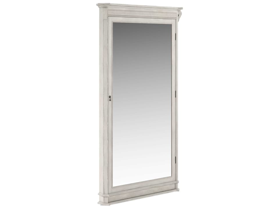 Alcove Floor Mirror with Jewelry Storage in Belgian Ivory