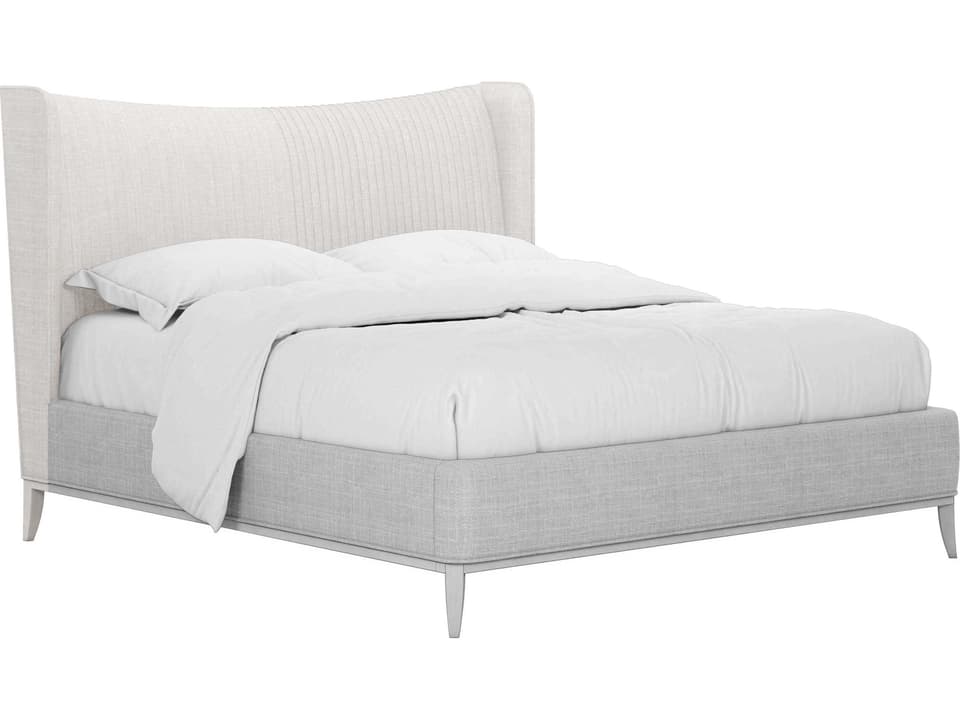Mezzanine Queen Upholstered Shelter Headboard in Dove Gray