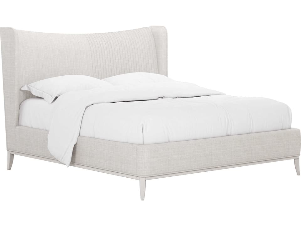 Mezzanine California King Upholstered Shelter Bed in Light Gray