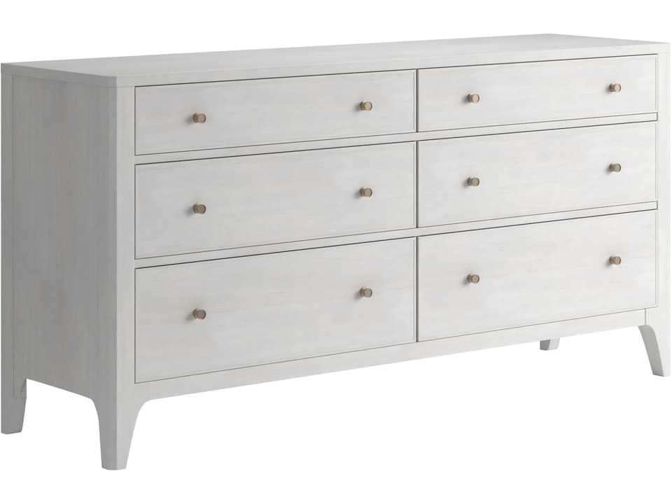 Mezzanine Six-Drawer Dresser in Dove Grey with Nickel Hardware