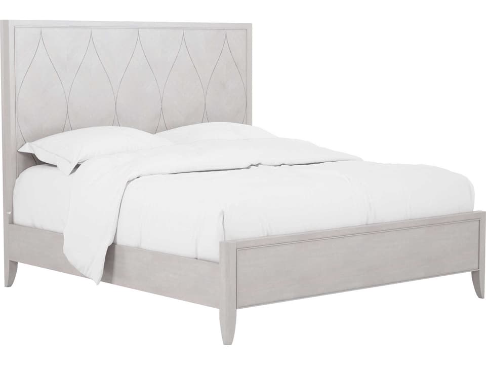 Mezzanine King Panel Bed with Arabesque Veneer in Dove Gray