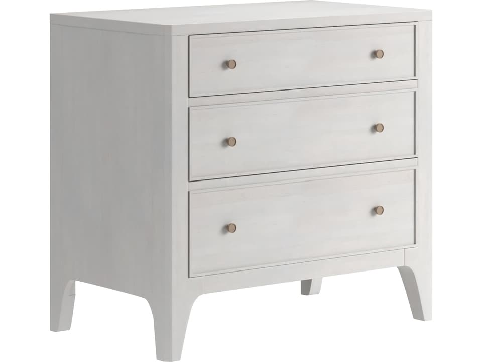 Mezzanine 3-Drawer Nightstand in Dove Grey with USB Port