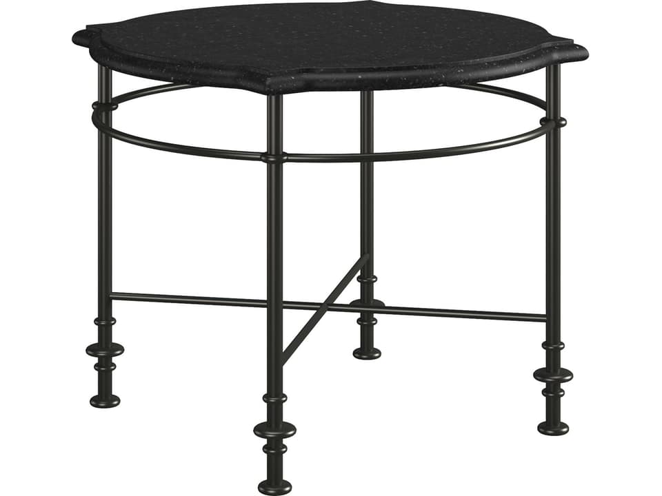 Atrium Round End Table with Granite Top and Oil Rubbed Bronze Metal