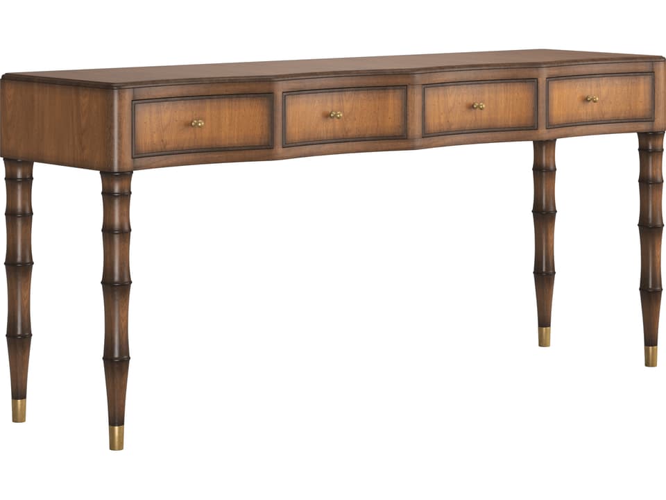 Harbor Console Table with 4 Drawers in Deep Woods Finish