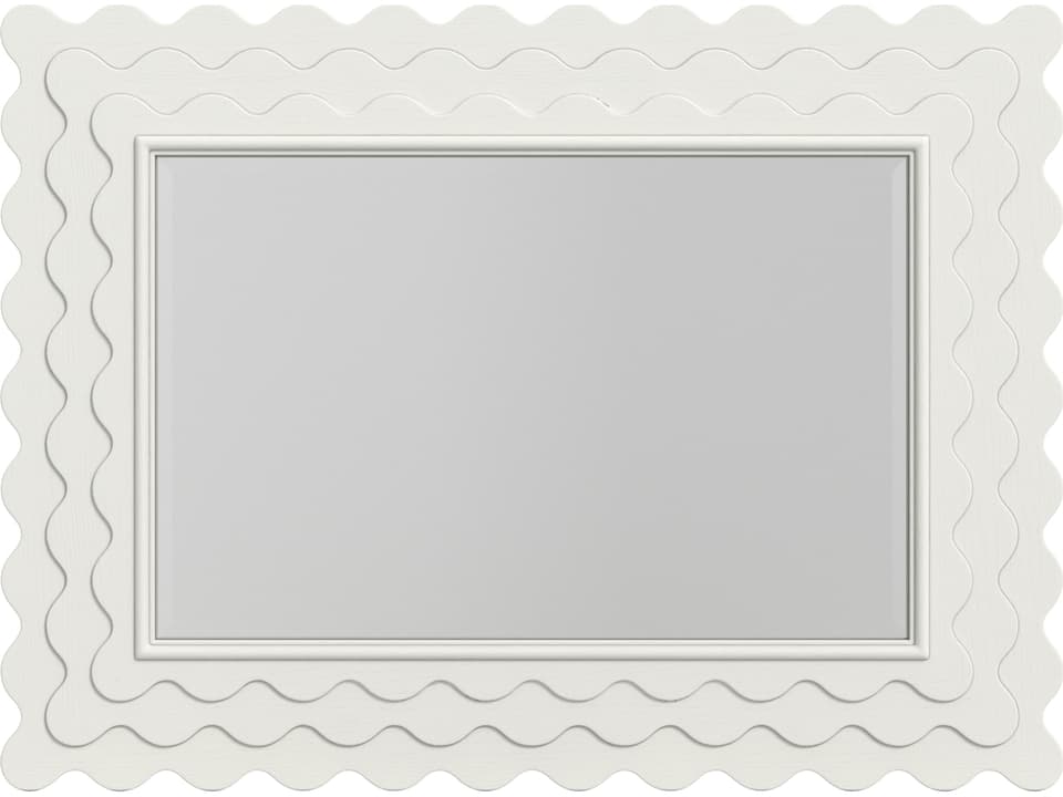 Haven Warm White Mirror with Scalloped Frame