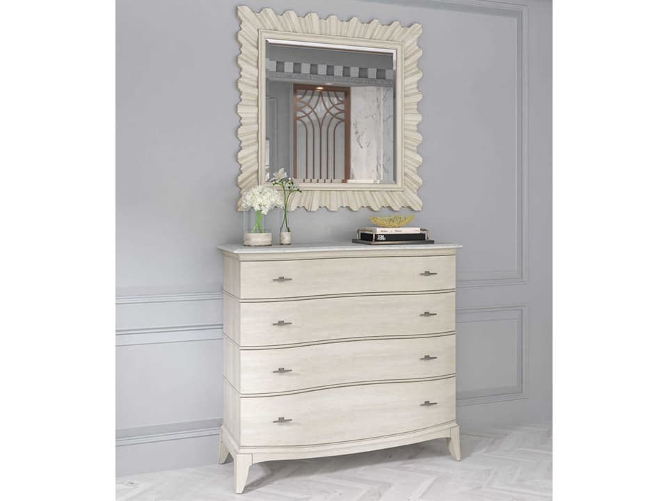 A.R.T. Furniture Starlite Silver Rubberwood Accent Chest with Wall Mirror