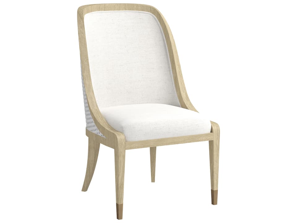 Eave Upholstered Dining Armchair in Sundrenched Oak and White