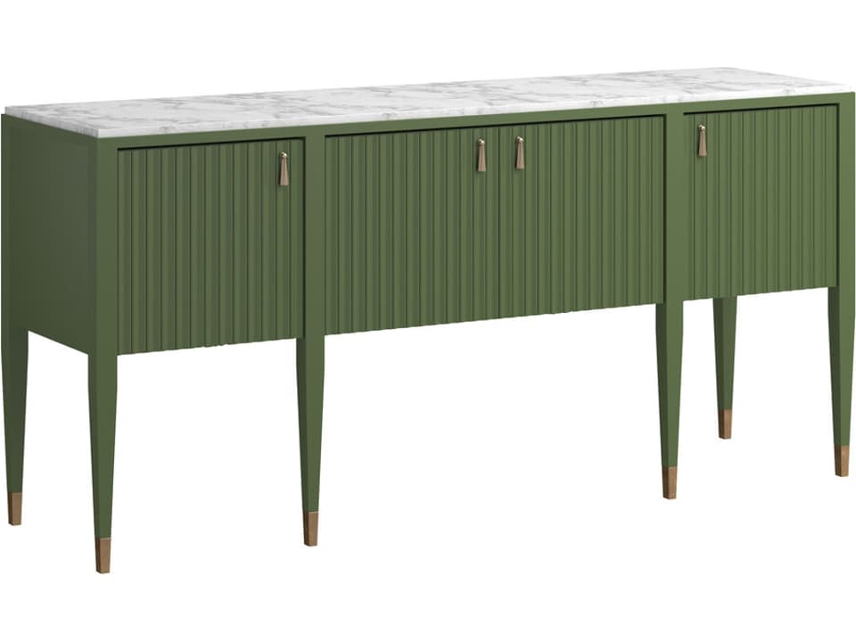 Eave II Sideboard with Marble Top in Darkened Sage