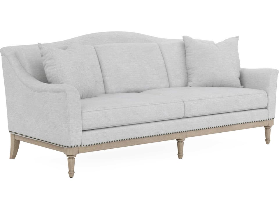 Magritte 2-Seat Flax Linen Sofa with Nailhead Trim