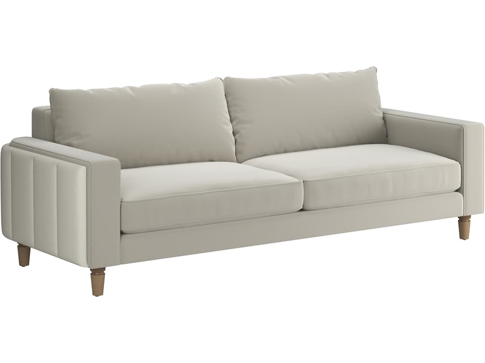 Artisan Barret 2-Seat Sofa in Cafe Au Lait with Velvet and Faux Leather