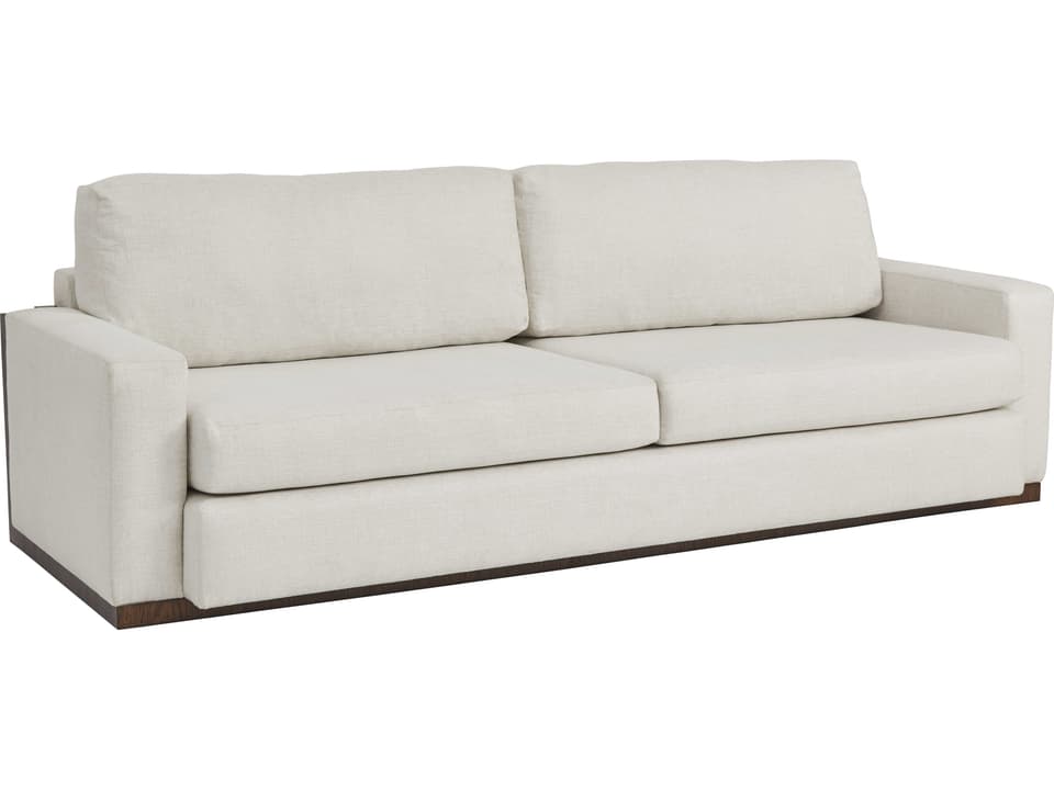 Turner Ivory Upholstered 3-Seat Sofa with Exposed Wood Accents