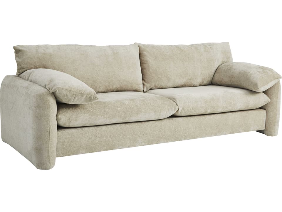 Whistler 3-Seat Polyester Fabric Sofa in Sand Beige