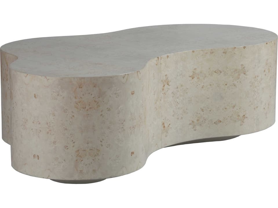 Home Baronet Asymmetrical Cocktail Table in Antiqued White with Glass Top