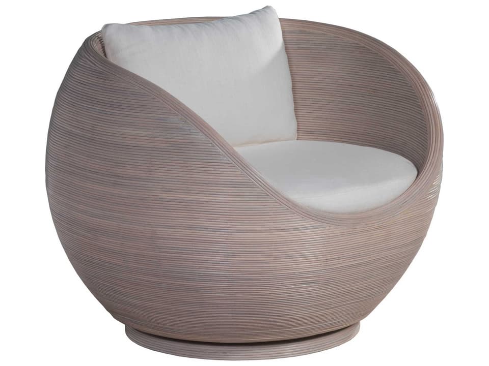 Home Solimar Swivel Accent Chair Rattan and Upholstered