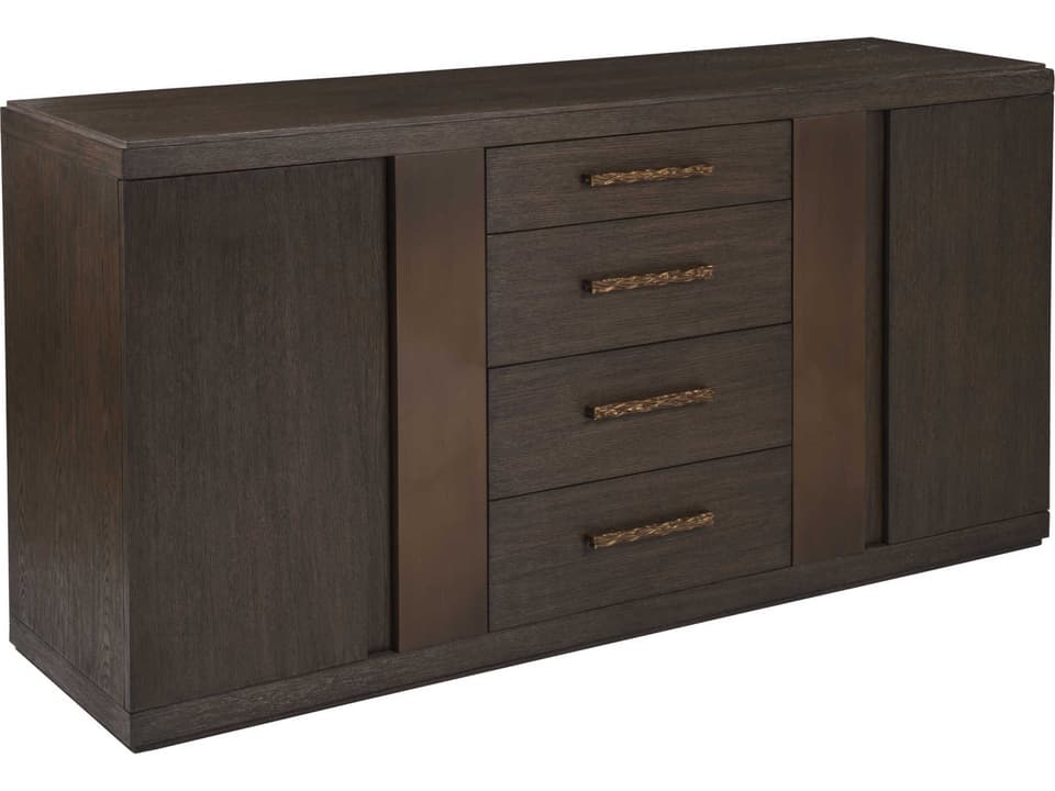 Andare Buffet in Wire Brushed Brown Wood and Brass