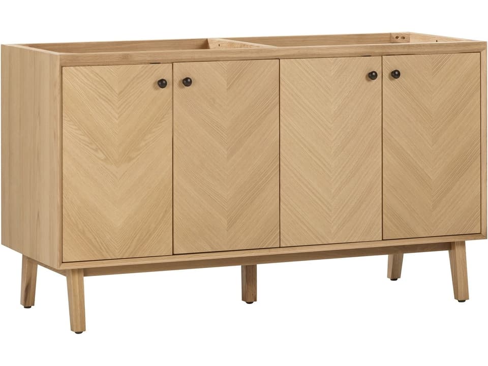 Adele 60 in. Double Sink Bathroom Vanity in Natural Oak