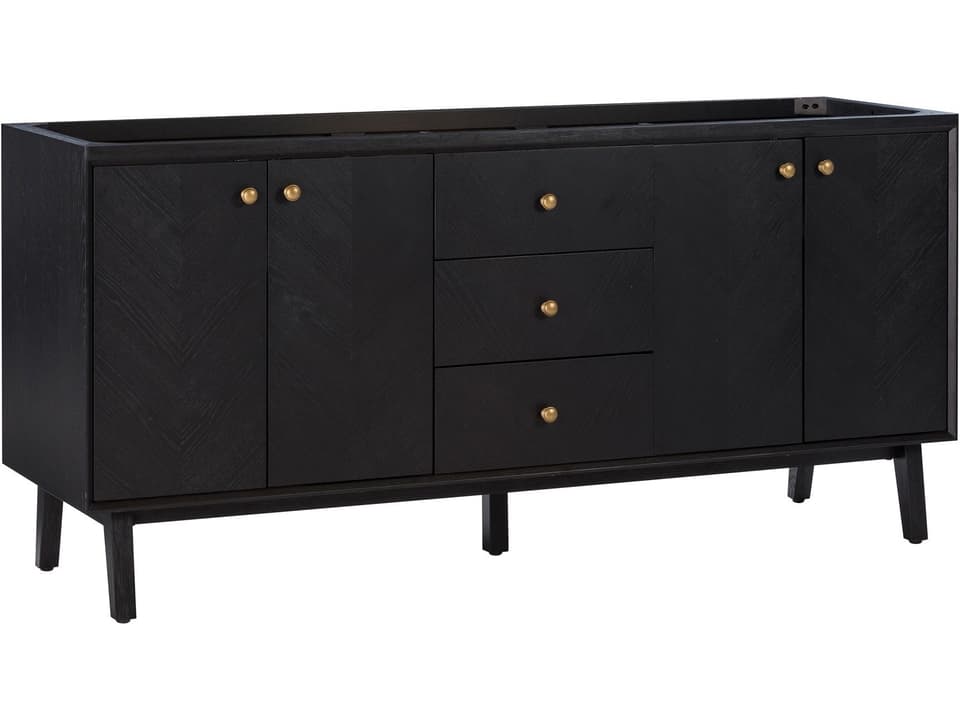 Adele 72 in. Double Sink Bathroom Vanity in Black Oak