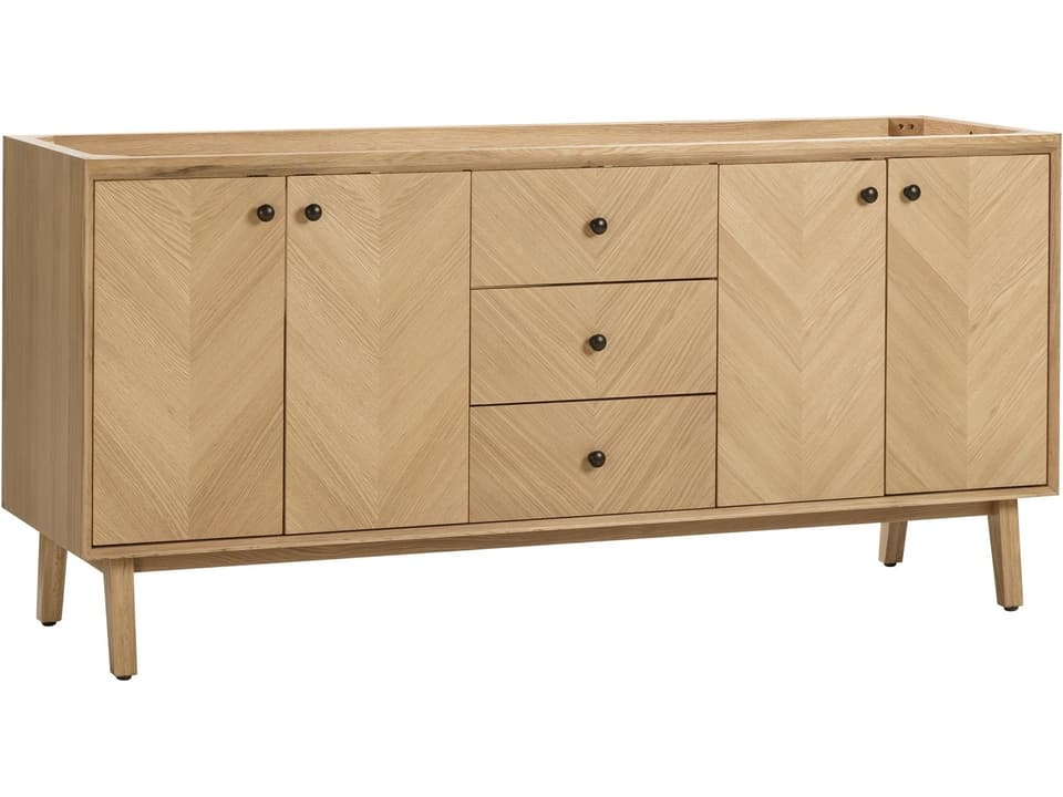 Adele 72 in. Double Sink Bathroom Vanity in Natural Oak