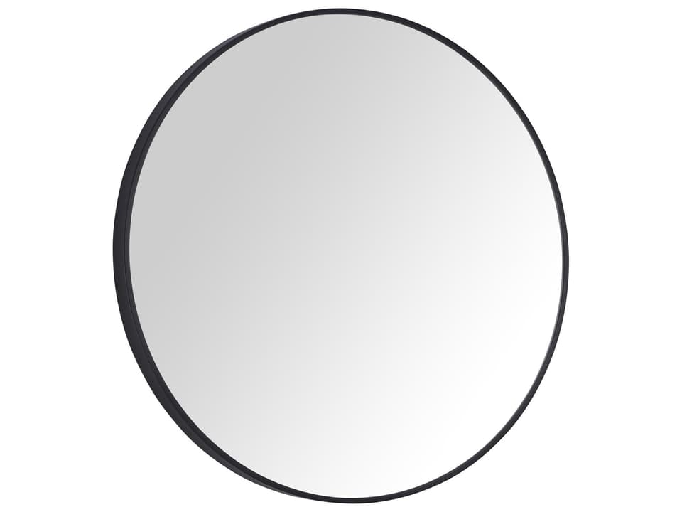 Avon 24 in. Bathroom Mirror with Matte Black Metal Frame