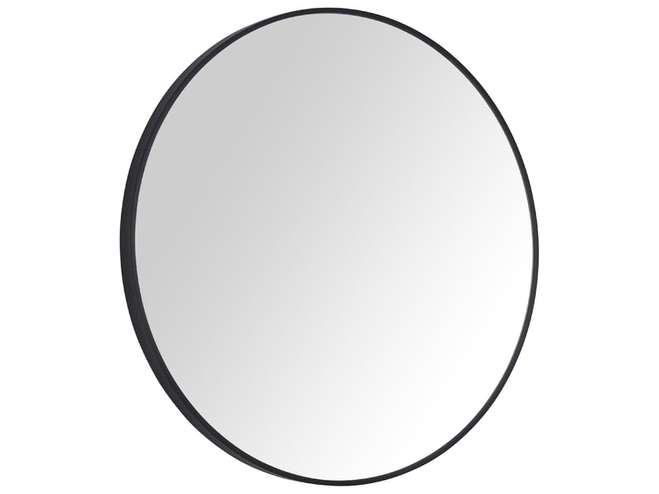 Avon 30 in. Bathroom Mirror with Matte Black Metal Frame