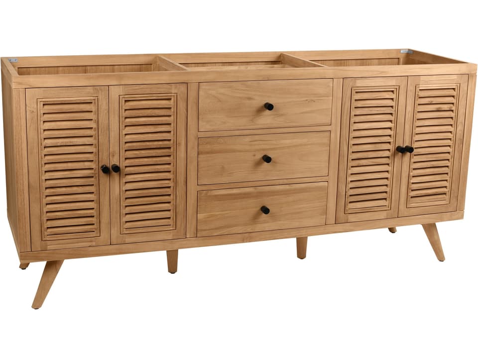 Harper 72 in. Double Sink Bathroom Vanity in Natural Teak