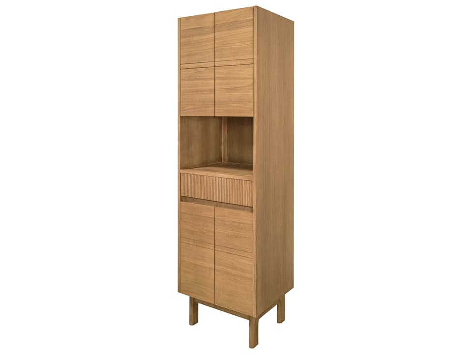 Kayla 20 in. Bathroom Linen Cabinet in Natural Teak