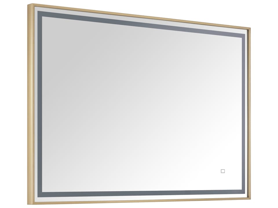 39 in. LED Bathroom Mirror with Brushed Gold Metal Frame