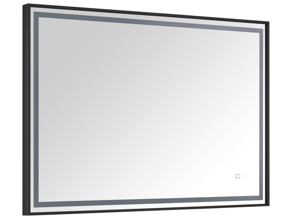 39 in. LED Bathroom Mirror with Matte Black Metal Frame