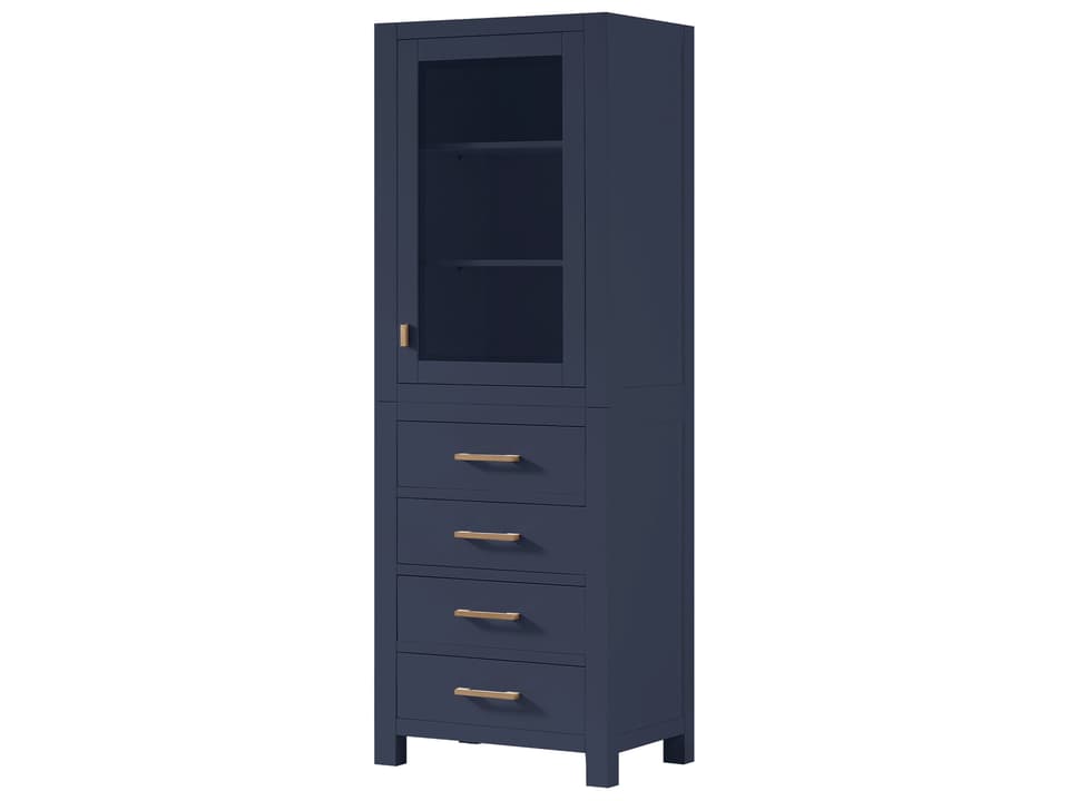 Modero 24 in. Bathroom Linen Cabinet in Navy Blue