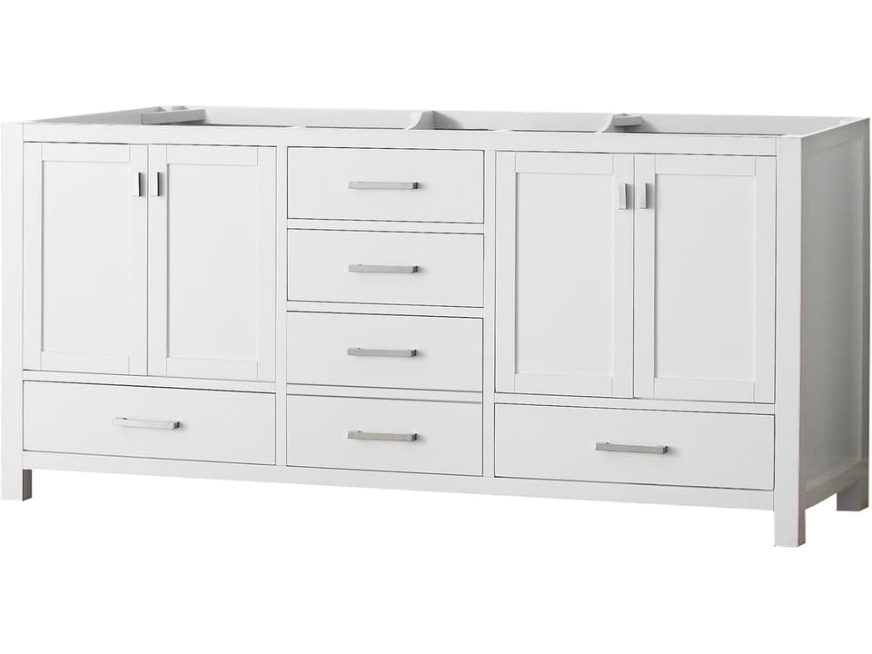Modero 72 in. Double Sink Bathroom Vanity in White